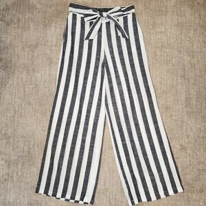 🌻3 for $18 Striped Tie Waist Wide Leg Pants